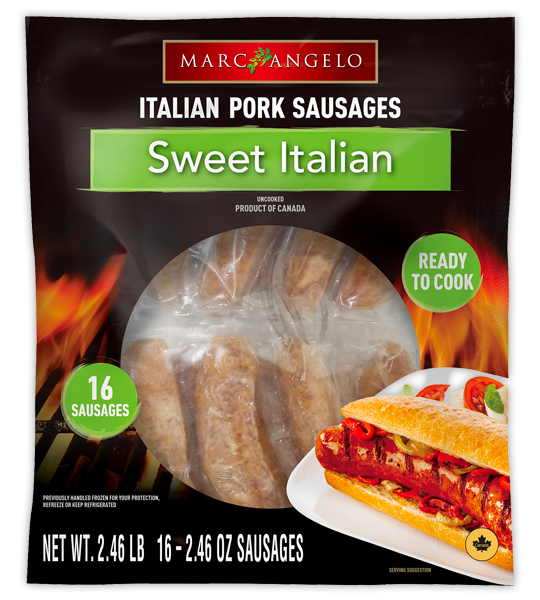 Marcangelo Foods Sweet Italian Sausages - 16 Sausages