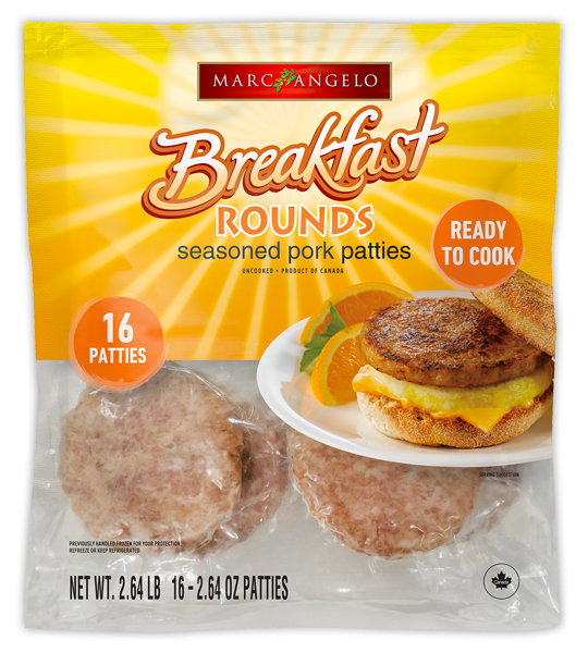 Marcangelo Foods Breakfast Rounds Seasoned Pork Patties