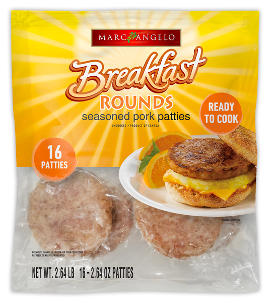 Marcangelo Foods Breakfast Rounds Seasoned Pork Patties Marcangelo Foods Breakfast Rounds Seasoned Pork Patties