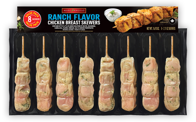 Marcangelo Foods Ranch Flavor Chicken Skewers Marcangelo Foods Ranch Flavor Chicken Skewers