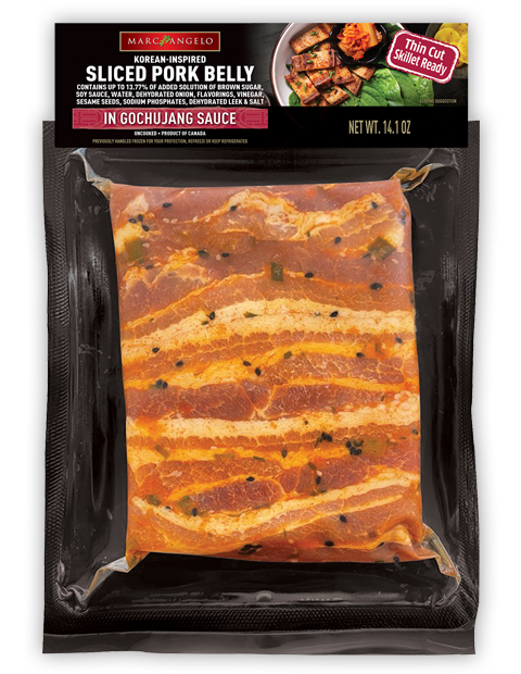 Marcangelo Foods Sliced Pork Belly in Gochujang Sauce Marcangelo Foods Sliced Pork Belly in Gochujang Sauce