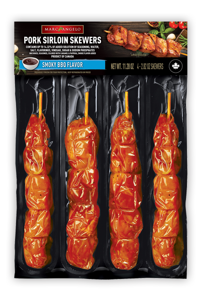 Marcangelo smoky BBQ pork sirloin skewers Marcangelo smoky BBQ pork sirloin skewers