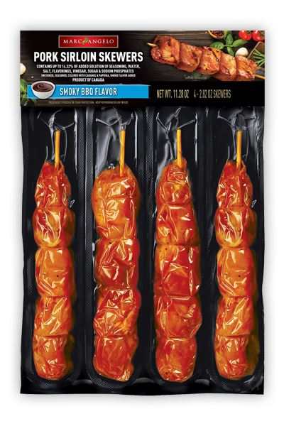 Marcangelo smoky BBQ pork sirloin skewers Marcangelo smoky BBQ pork sirloin skewers