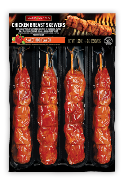 Marcangelo sweet BBQ chicken breast skewers Marcangelo sweet BBQ chicken breast skewers