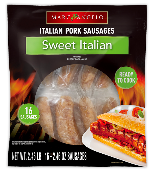 Marcangelo Foods Sweet Italian Sausages - 16 Sausages Marcangelo Foods Sweet Italian Sausages - 16 Sausages