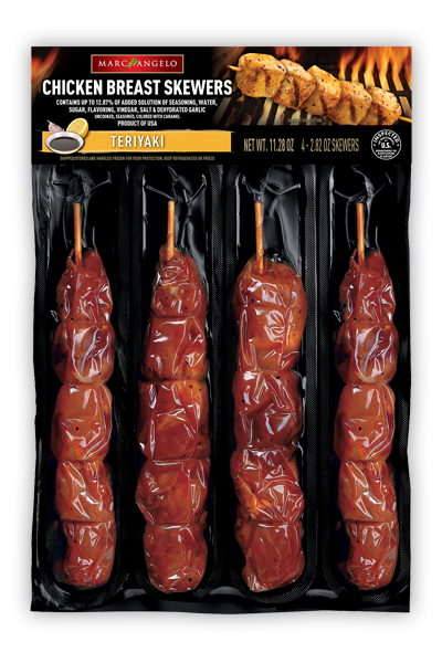 Marcangelo Foods Teriyaki Chicken Breast Skewers Marcangelo Foods Teriyaki Chicken Breast Skewers