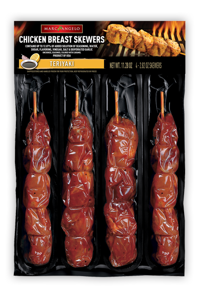 Marcangelo Foods Teriyaki Chicken Breast Skewers Marcangelo Foods Teriyaki Chicken Breast Skewers