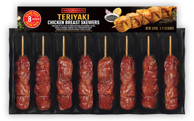 Marcangelo Foods Teriyaki Chicken Skewers Marcangelo Foods Teriyaki Chicken Skewers