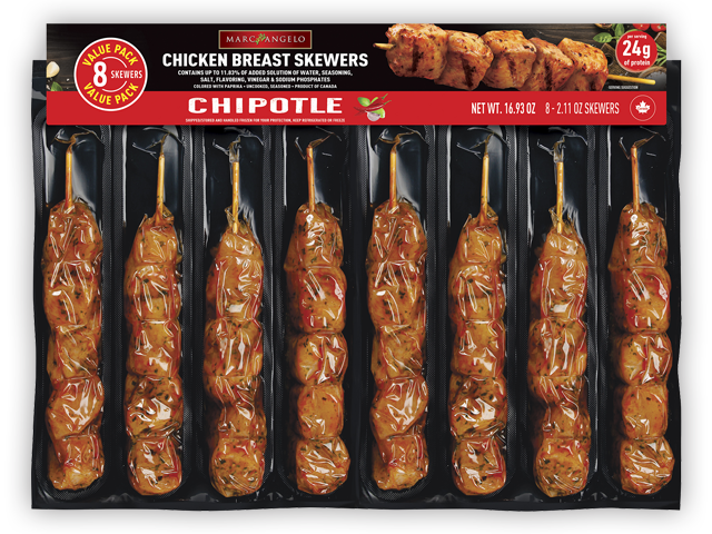 Marcangelo Foods Chipotle Chicken Skewers