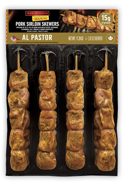 Marcangelo al pastor pork sirloin skewers/brochetas
