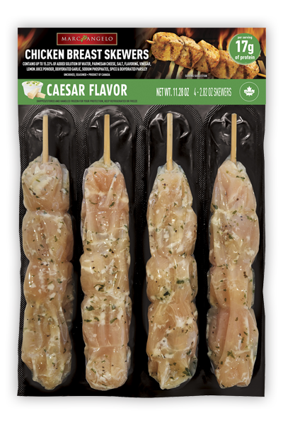 Marcangelo Foods Caesar Flavor Chicken Skewers