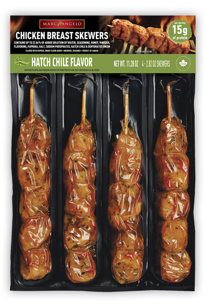 Marcangelo hatch chile chicken breast skewers