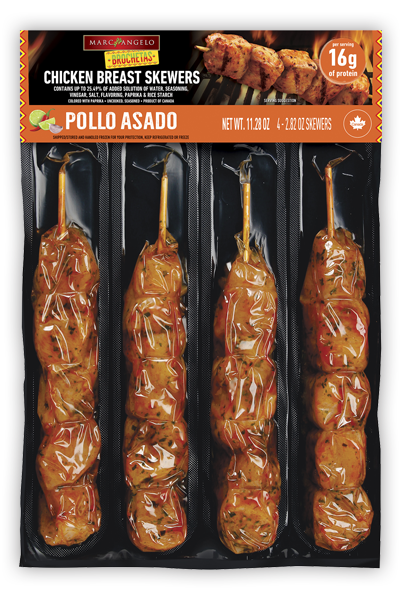 Marcangelo Foods Pollo Asado Chicken Skewers/Brochetas