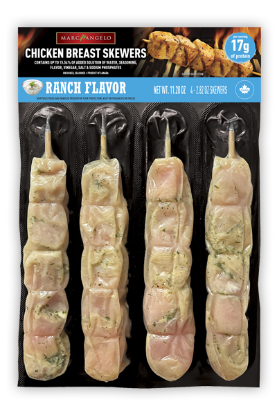 Marcangelo Foods Ranch Flavor Chicken Skewers