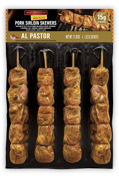 Marcangelo al pastor pork sirloin skewers/brochetas