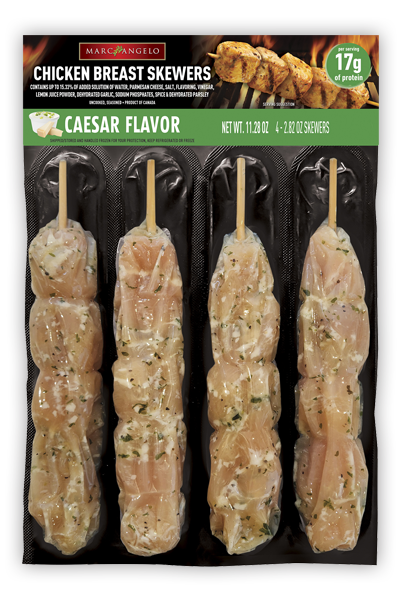 Marcangelo Foods Caesar Flavor Chicken Skewers