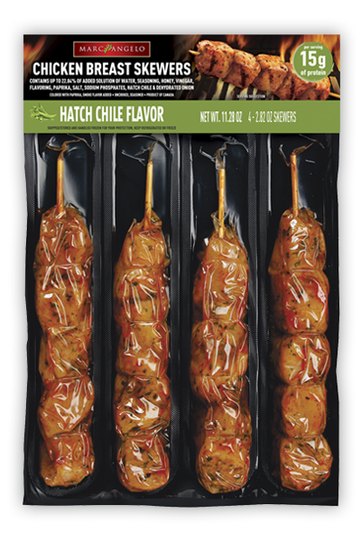 Marcangelo hatch chile chicken breast skewers