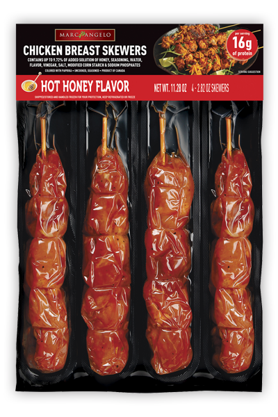 Marcangelo Chicken Breast Skewers Hot Honey Flavor