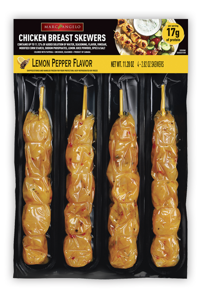 Marcangelo Chicken Breast Skewers Lemon Pepper Flavor