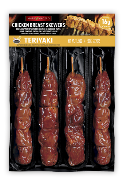 Marcangelo Foods Teriyaki Chicken Breast Skewers
