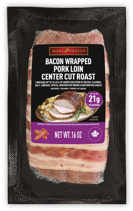 Marcangelo Foods Bacon Wrapped Pork Loin Center Cut Roast